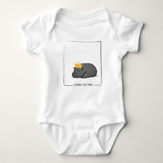 Baby Pygmy Hippo-Goodnight Sweet Prince Romper (Voorkant)