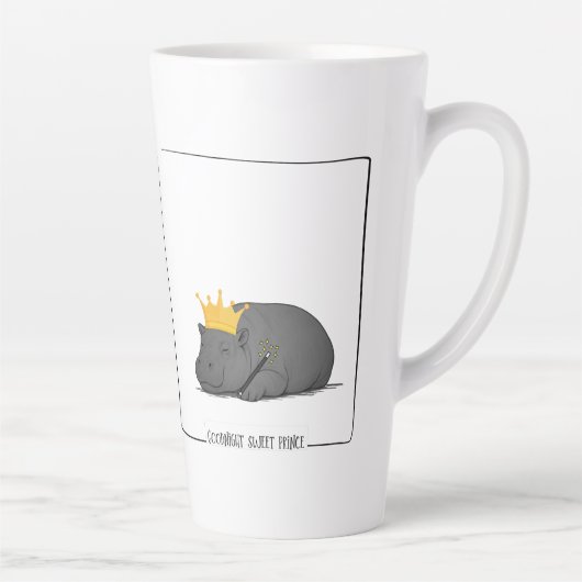Baby Pygmy Hippo - Latte Mug Mok (Rechts)