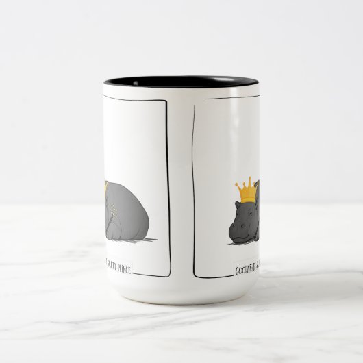 Baby Pygmy Hippo - Mug Tweekleurige Koffiemok (Center)