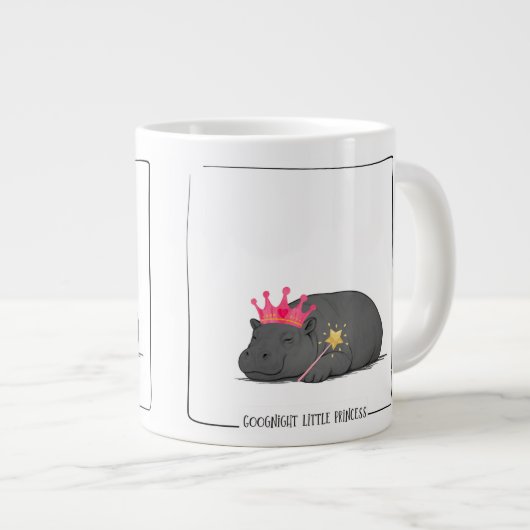 Baby Pygmy Hippo Princess Mug Grote Koffiekop (Voorkant rechts)