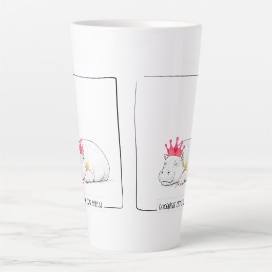 Baby Pygmy Hippo Princess Mug Latte Mok (Voorkant)