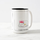 Baby Pygmy Hippo Princess Mug Tweekleurige Koffiemok (Voorkant rechts)