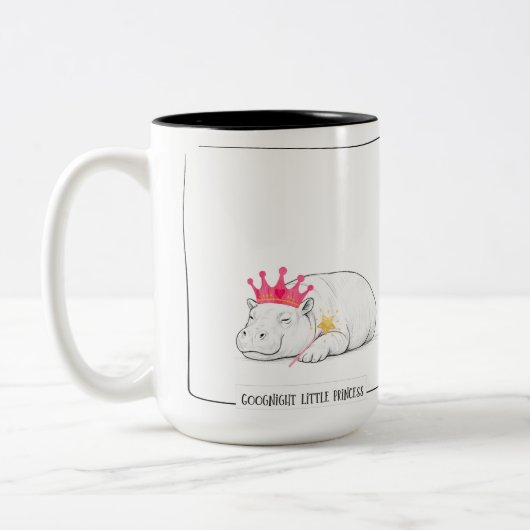 Baby Pygmy Hippo Princess Mug Tweekleurige Koffiemok (Links)