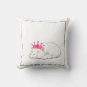 Baby Pygmy Hippo Princess Throw Pillow Kussen (Voorkant)