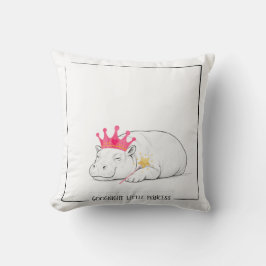 Baby Pygmy Hippo Princess Throw Pillow Kussen