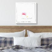 Baby Pygmy Hippo Princess -Wall Art Canvas Afdruk (Insitu (Slaapkamer))