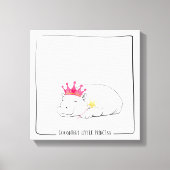 Baby Pygmy Hippo Princess -Wall Art Canvas Afdruk (Voorkant)
