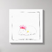 Baby Pygmy Hippo Princess Wall Canvas (Voorkant)