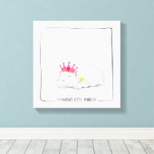 Baby Pygmy Hippo Princess Wall Canvas (Insitu (Houten vloer))