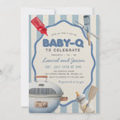 Baby-Q Achtertuin Baby shower Uitnodiging (Voorkant)