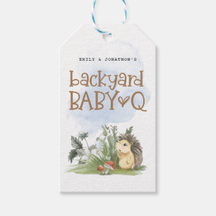 Baby Q Achtertuin Baby shower Woodland Dank u Cadeaulabel