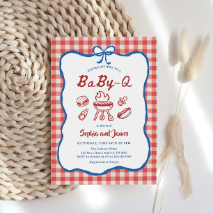 Baby Q achtertuin BBQ 4 juli baby shower Kaart