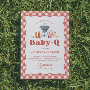 Baby Q Achtertuin BBQ Baby Shower Kaart