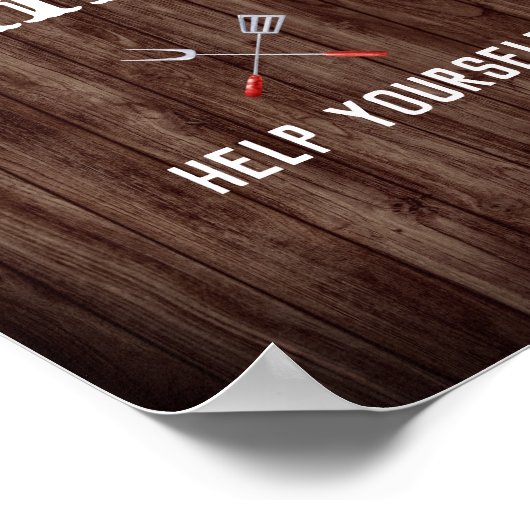 Baby Q Achtertuin BBQ Decoraties Dranken Poster (Hoek)