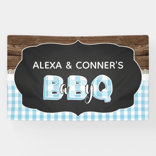 Baby Q Baby shower Banner - Baby Blauw (Horizontaal)