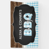 Baby Q Baby shower Banner - Baby Blauw (Verticaal)
