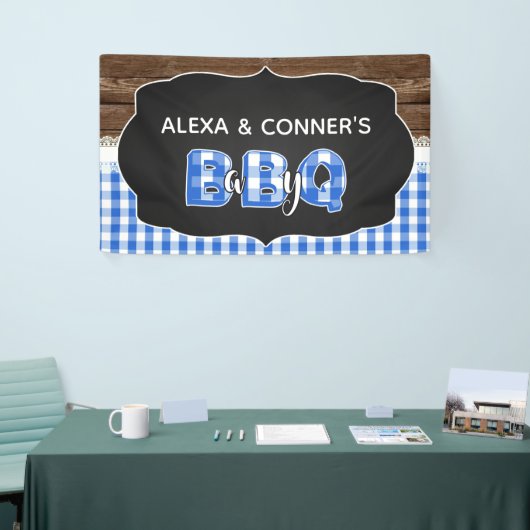 Baby Q Baby shower Banner - Donkerblauw (Beurs)