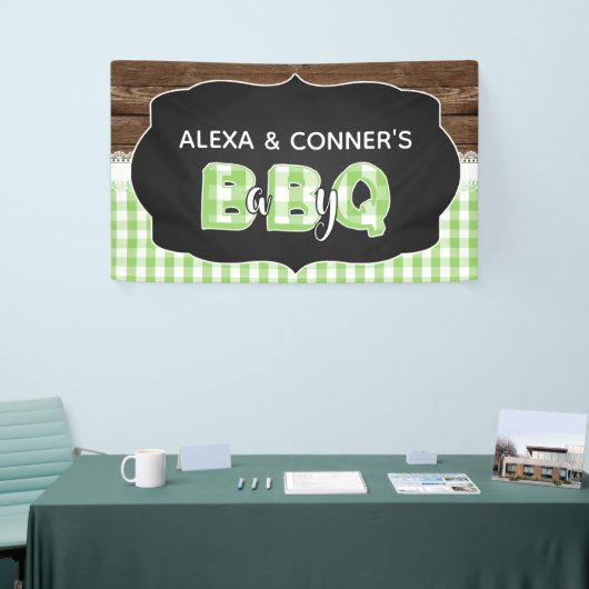 Baby Q Baby shower Banner - Groen (Beurs)