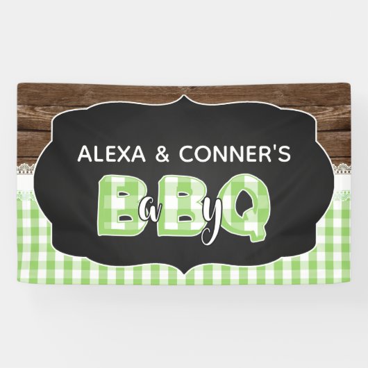 Baby Q Baby shower Banner - Groen (Horizontaal)