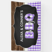 Baby Q Baby shower Banner - Paarse (Verticaal)