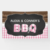 Baby Q Baby shower Banner - Roze (Horizontaal)