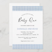 Baby Q Baby shower Barbecue Checkered Boy Blue Kaart (Voorkant / Achterkant)