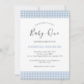 Baby Q Baby shower Barbecue Checkered Boy Blue Kaart (Voorkant)