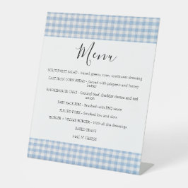Baby Q Baby shower Barbecue Geruite Jongen MENU Reclamebord Met Voetstuk