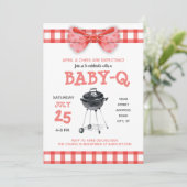 BABY-Q Baby shower Barbeque BarbecueUitnodiging Kaart (Staand voorkant)