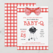 BABY-Q Baby shower Barbeque BarbecueUitnodiging Kaart (Voorkant / Achterkant)
