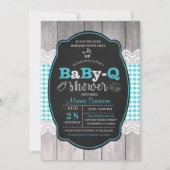 Baby Q Baby shower BBQ Uitnodiging (Voorkant)