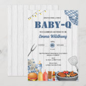 Baby-Q Baby Shower Boy Rustic BBQ Backyard Plaid Kaart (Voorkant / Achterkant)