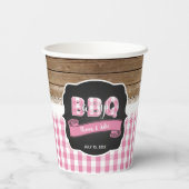 Baby Q Baby shower Cup - lichtroze Papieren Bekers (Achterkant)
