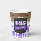 Baby Q Baby shower Cup - Paars Papieren Bekers (Achterkant)