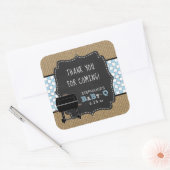Baby Q baby shower dank u gunst sticker BLAUW (Envelop)