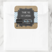 Baby Q baby shower dank u gunst sticker BLAUW (Tas)