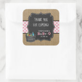 Baby Q baby shower dank u voor sticker PINK (Tas)