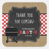 Baby Q baby shower dank u voor sticker RED (Voorkant)