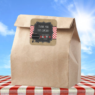 Baby Q baby shower dank u wel voor sticker RED