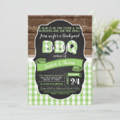 Baby Q Baby shower Invitation - Groen Kaart (Staand voorkant)