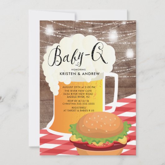BABY - Q Baby shower Invitation Kaart (Voorkant)