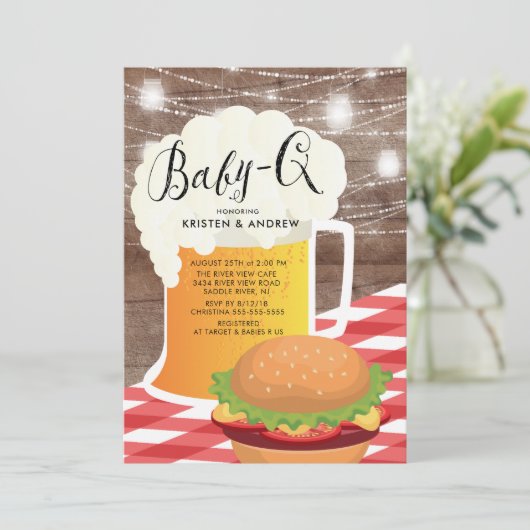 BABY - Q Baby shower Invitation Kaart (Staand voorkant)