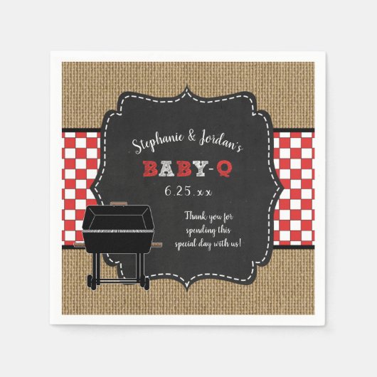 Baby Q baby shower, neutraal koppels doucheinricht Servetten (Voorkant)