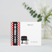 Baby Q Baby shower Opmerking BBQ Bedankkaart (Staand voorkant)