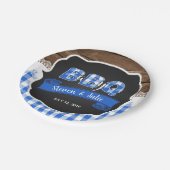 Baby Q Baby shower Papier Bord - Blauw (Gekanteld)