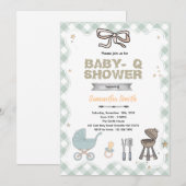 Baby Q Baby Shower party Invitation Kaart (Voorkant / Achterkant)
