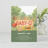 Baby Q Baby shower Uitnodiging (Staand voorkant)