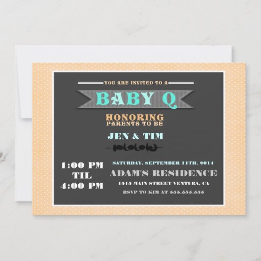Baby Q Baby shower uitnodiging (Voorkant)