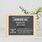 Baby Q Baby shower uitnodiging (Staand voorkant)