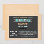Baby Q Baby shower uitnodiging (Voorkant / Achterkant)